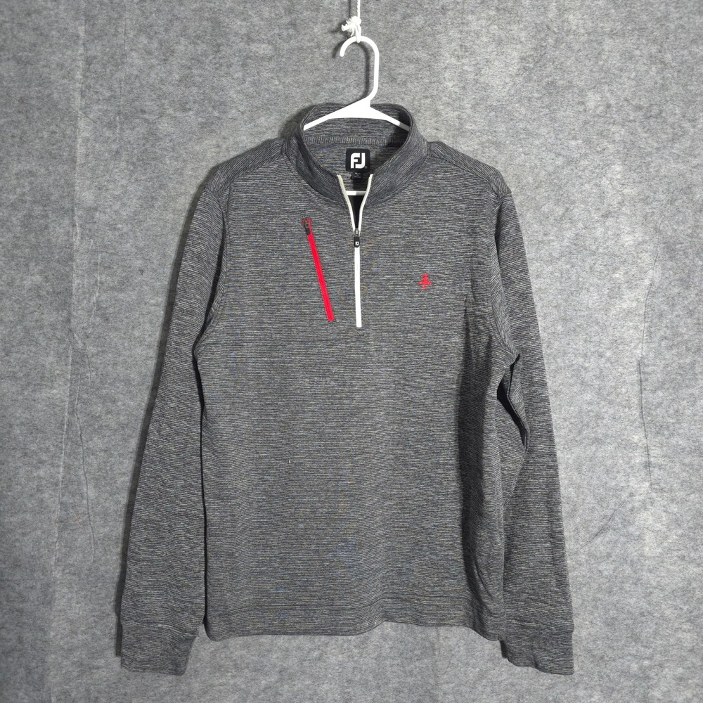 FootJoy Pullover Mens Medium Gray 1/4 Zip Space Dye 27279 Pocket Performance Top